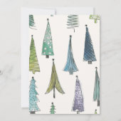 Ugly Sweater Party Einladung Niedliche Bäume (Rückseite)