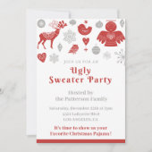 Ugly Sweater Party Einladung Nordic (Vorderseite)
