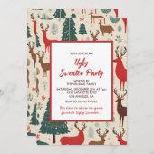Ugly Sweater Party Einladung Whimsical Deh (Vorne/Hinten)