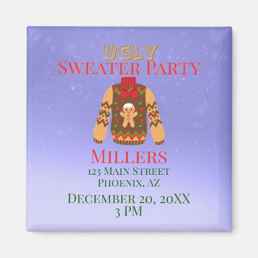 Ugly Sweater Party Erinnerung Magnet (Vorne)