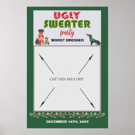 Ugly Sweater Party Foto Booth Prop Portable Poster