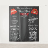 Ugly Sweater Party Foto Shoot Background Wandteppich (Vorderseite)