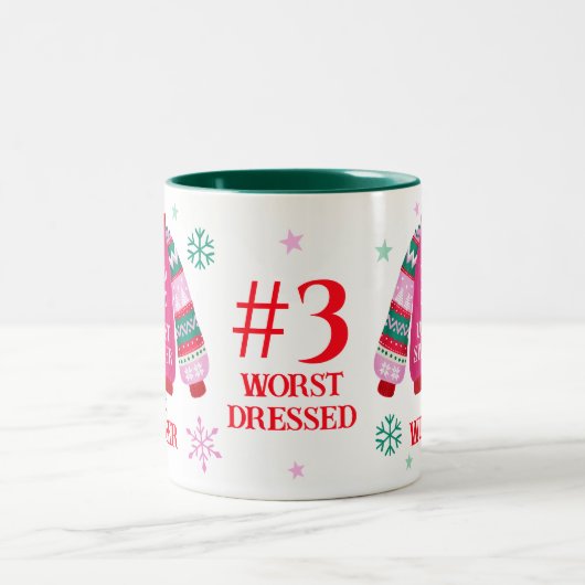 Ugly Sweater Party Gewinner des 3. Preises Zweifarbige Tasse (Mittel)