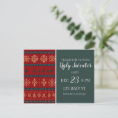 Ugly Sweater Party Invitation Postkarte (Stehend Vorderseite)