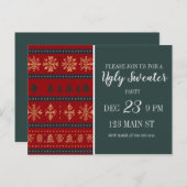 Ugly Sweater Party Invitation Postkarte (Vorne/Hinten)