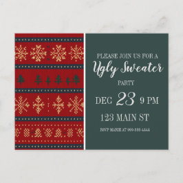Ugly Sweater Party Invitation Postkarte