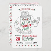 Ugly Sweater Party laden Einladung (Vorne/Hinten)