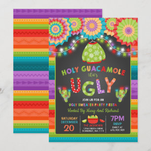 Ugly Sweater Party laden Fiesta Heiligen Guacamole Einladung