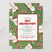 Ugly Sweater Party laden Niedlich Santa Barley Sug Einladung (Vorne/Hinten)
