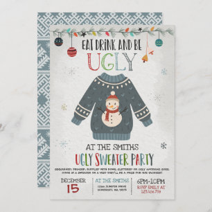 Ugly Sweater Party lädt zu einem Drink ein und las Einladung