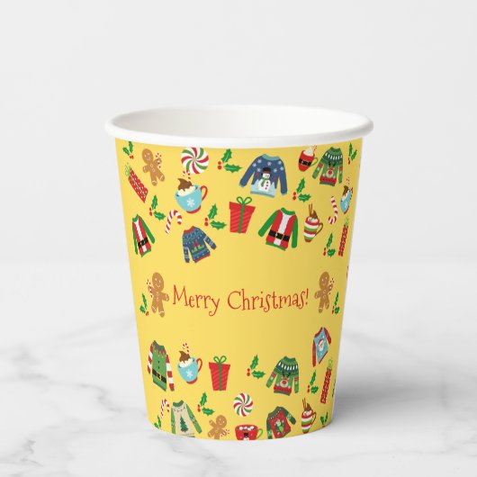 Ugly Sweater Party Pappbecher (Rückseite)