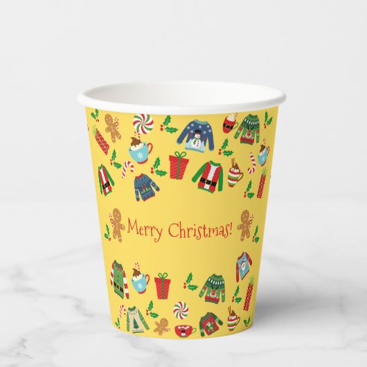 Ugly Sweater Party Pappbecher (Vorderseite)