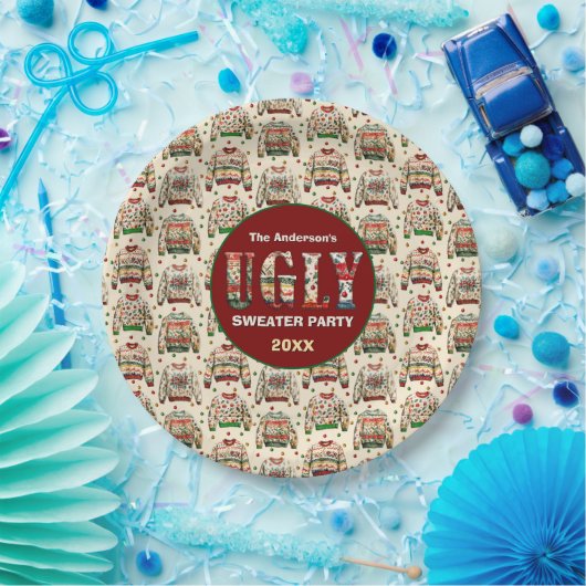 Ugly Sweater Party Pappteller (Party)