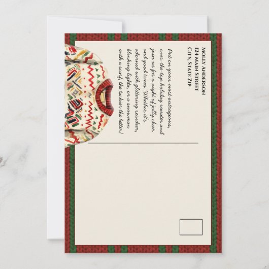 Ugly Sweater Party Save the Date (Rückseite)