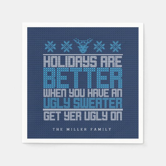 Ugly Sweater Party Serviette (Vorderseite)