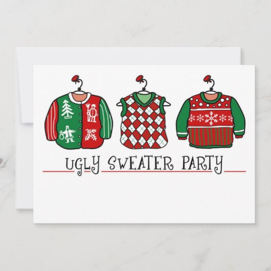 Ugly Sweater Party Weihnachts-Einladung Einladung (Vorderseite)
