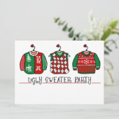 Ugly Sweater Party Weihnachts-Einladung Einladung (Stehend Vorderseite)