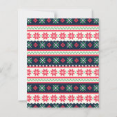 Ugly Sweater Pattern Weihnachts-Party Einladung (Rückseite)