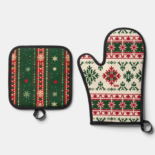 Ugly Sweater Prints Ofenhandschuh & Topflappen-Set (Vorderseite)
