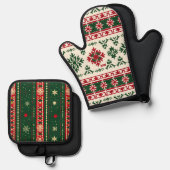 Ugly Sweater Prints Ofenhandschuh & Topflappen-Set (Vorderseite/Rückseite)