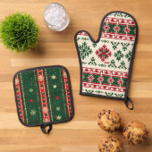 Ugly Sweater Prints Ofenhandschuh & Topflappen-Set (Oben Unten)