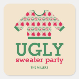 Ugly Sweater Quadratischer Aufkleber