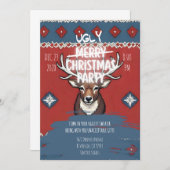 Ugly Sweater Reindeer Christmas Party Invitation Einladung (Vorne/Hinten)