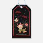 Ugly Sweater Reindeer Holiday Geschenkanhänger (Vorderseite)