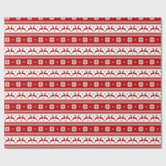 Ugly Sweater - Rentier & Snowflakes Geschenkpapier (Flach)