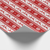 Ugly Sweater - Rentier & Snowflakes Geschenkpapier (Ecke)
