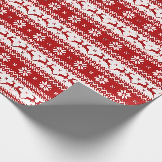 Ugly Sweater - Rentier & Snowflakes Geschenkpapier (Ecke)