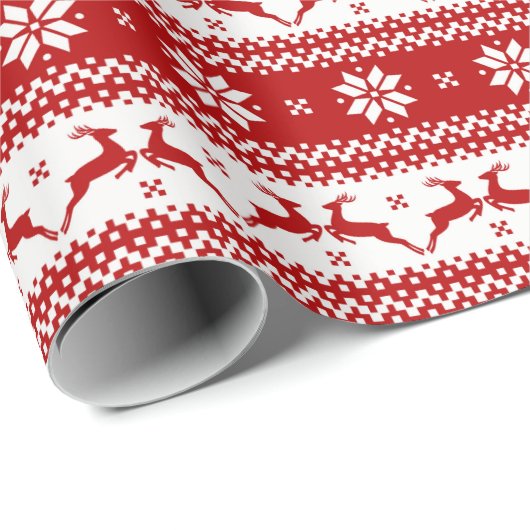Ugly Sweater - Rentier & Snowflakes Geschenkpapier (Rolleneckpunkt)