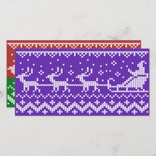 Ugly Sweater Santa Claus Schlitten und Rentiere (Vorne/Hinten)