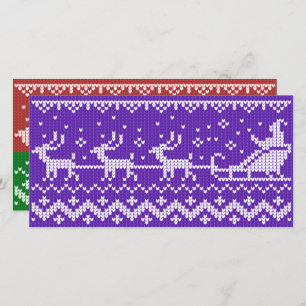 Ugly Sweater Santa Claus Schlitten und Rentiere
