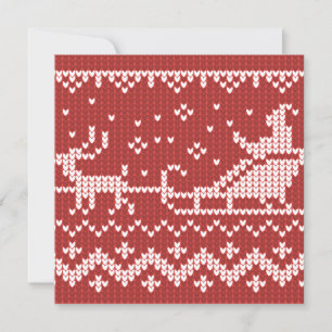 Ugly Sweater Santa Claus Schlitten und Rentiere Feiertagskarte