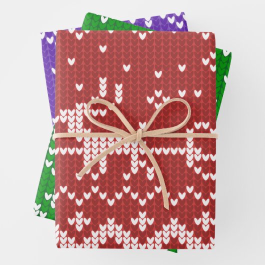 Ugly Sweater Santa Claus Schlitten und Rentiere Geschenkpapier Set (Beispiel)