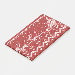 Ugly Sweater Santa Claus Schlitten und Rentiere Post-it Klebezettel