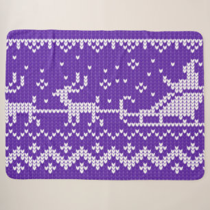 Ugly Sweater Santa Claus Schlitten und Rentiere Sherpadecke
