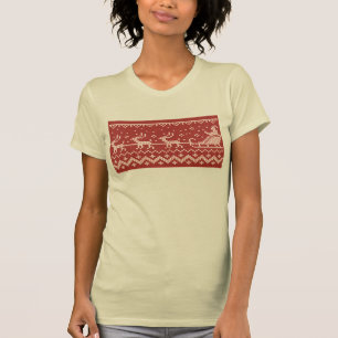 Ugly Sweater Santa Claus Schlitten und Rentiere T-Shirt