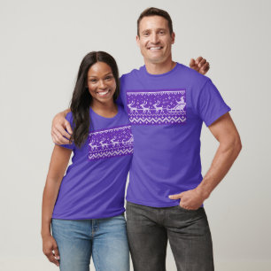 Ugly Sweater Santa Claus Schlitten und Rentiere T-Shirt