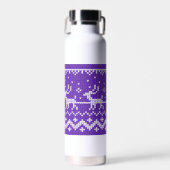 Ugly Sweater Santa Claus Schlitten und Rentiere Trinkflasche (Vorne)