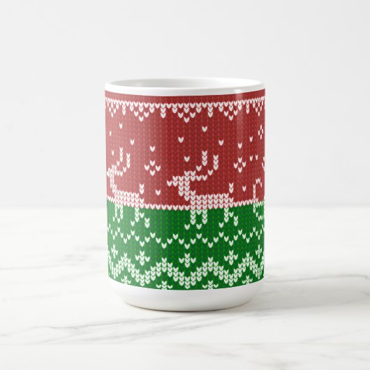 Ugly Sweater Santa Claus Schlitten und Rentiere Verwandlungstasse (Zentrum)