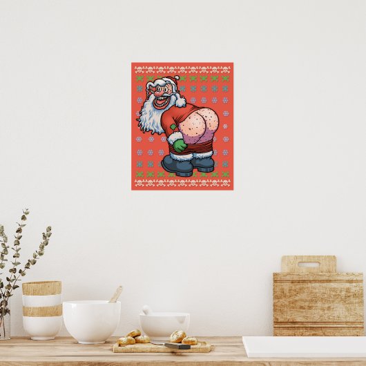 Ugly Sweater Santa Moon Poster (Küche)