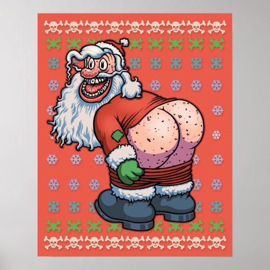 Ugly Sweater Santa Moon Poster (Vorne)