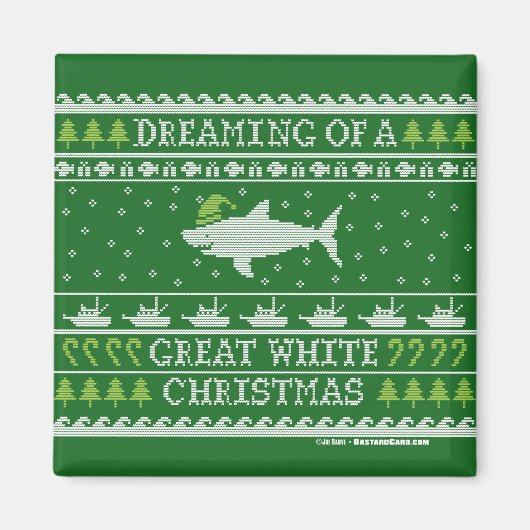 Ugly Sweater Santa Shark Magnet (Vorne)