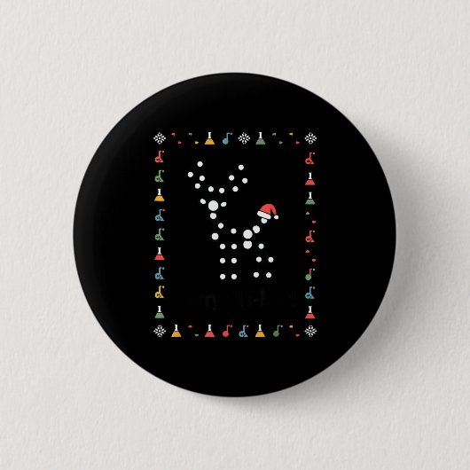Ugly Sweater Science Christmas Chemistry Teacher M Button (Vorderseite)