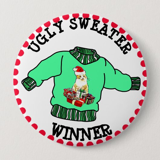 Ugly Sweater Sieger Weihnachtswettbewerb Button (Vorderseite)