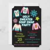 Ugly Sweater Soup Swap-Party Einladung (Vorderseite)
