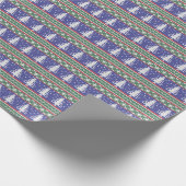 Ugly Sweater Strick Weihnachtsmuster | Blau Geschenkpapier (Ecke)