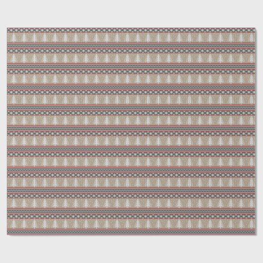 Ugly Sweater Strick Weihnachtsmuster Tan Geschenkpapier (Flach)